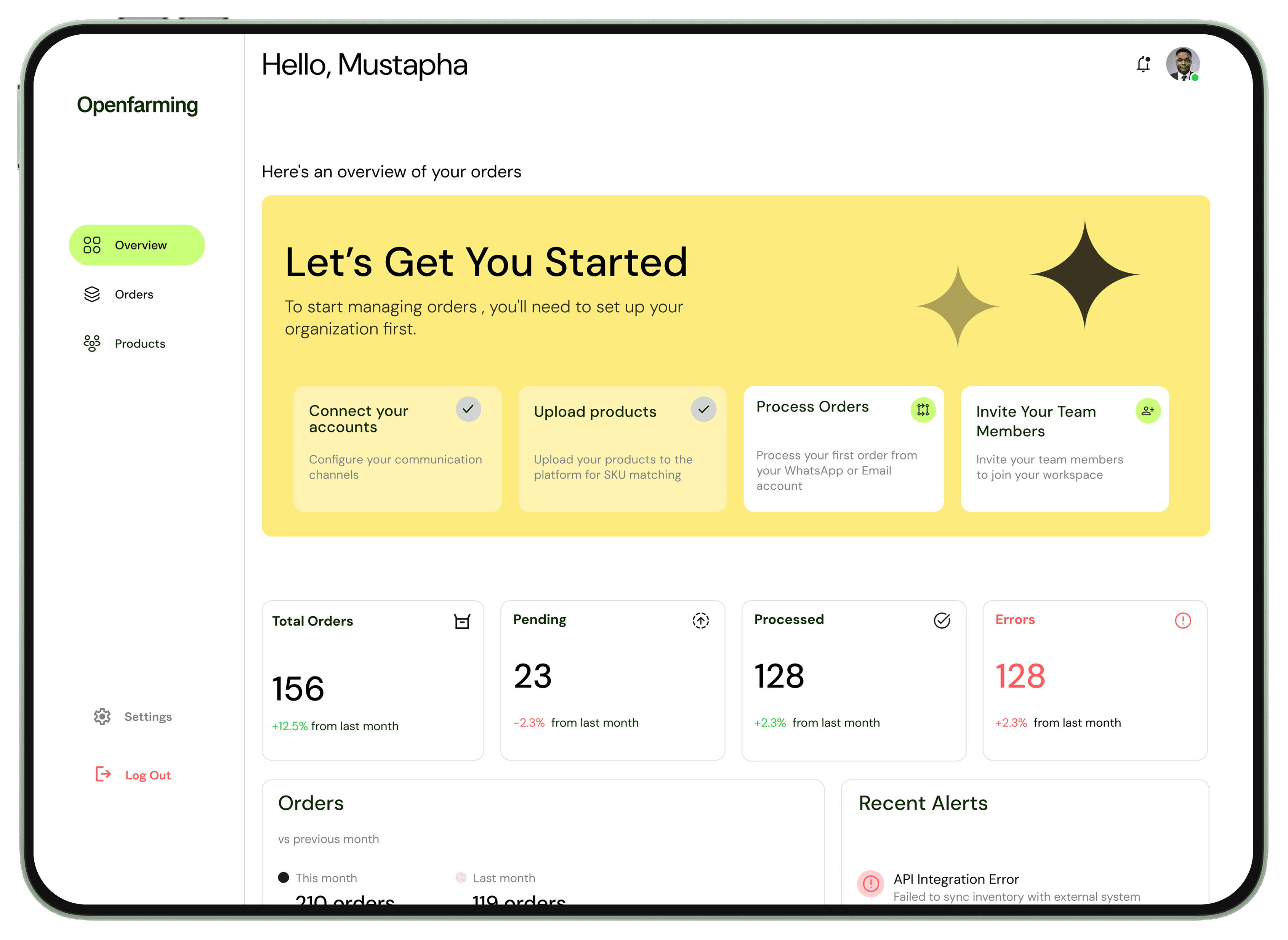 Openfarming Dashboard Preview